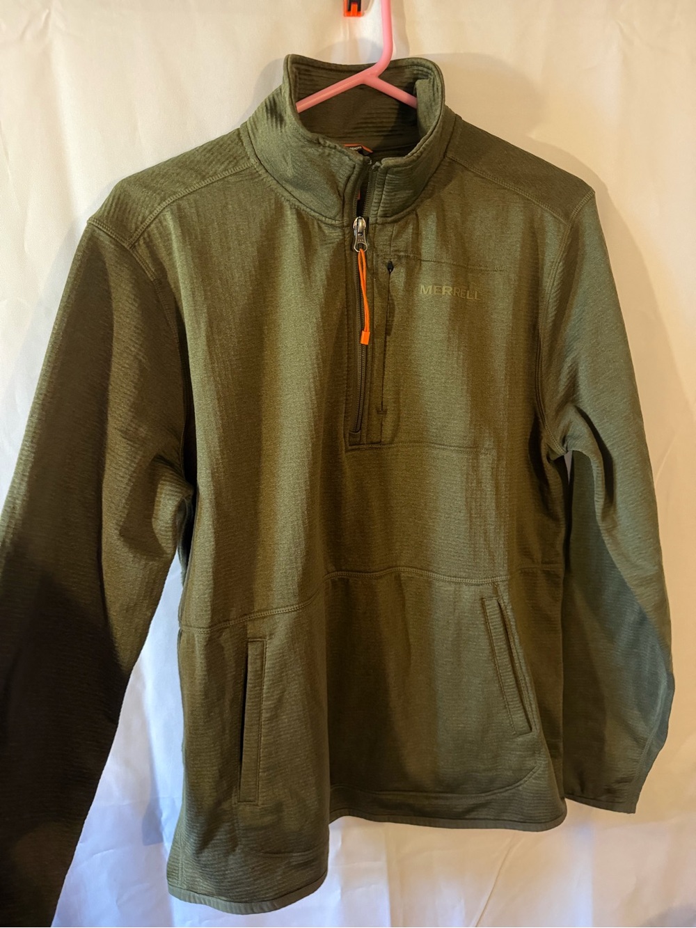 Merrell Olive Green Lightweight Quarter-Zip Shirt Jacket